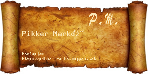 Pikker Markó névjegykártya